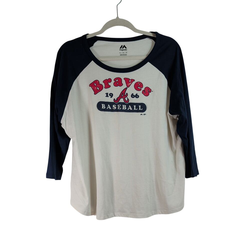 Atlanta Braves Vintage Looking Baseball Tee, Size XL